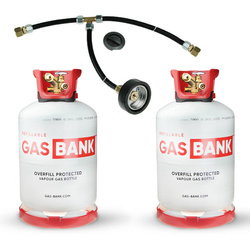 2 x GasBank LS DUO 11 kg - Light steel LPG Refillable Gas Cylinder