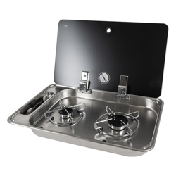 CAN FC1336 cooking hob /2 burners and glass cover/built-in