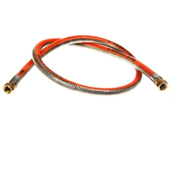 Steel gas hose 1/4" LH to 1/4" LH 800mm