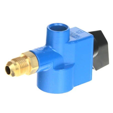 Adapter for forklift gas bottles 22 mm Click-On to 1/2"-20UNF 90deg