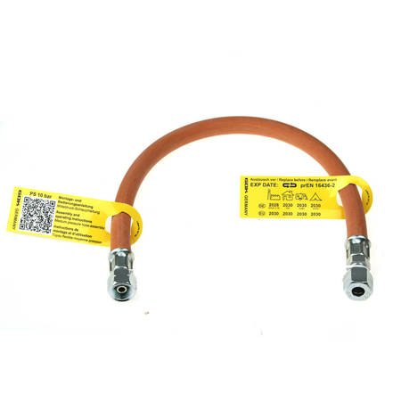 GOK gas hose 1/4 LH-UEM x RVS 8 x  800 mm PS 10 bar