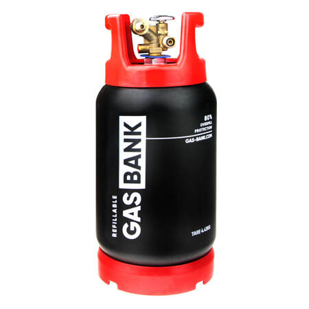 GasBank SLIM DUO 5 kg Kevlar - LPG Refillable Gas Cylinder - DIN (G12 KLF) Inlet/Outlet