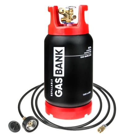 GasBank SLIM DUO 5 kg Kevlar - LPG Refillable Gas Cylinder - DIN (G12 KLF) Inlet/Outlet