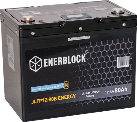 80AH Battery LITHIUM ENERGY LiFePO4 ENERBLOCK 12.8V