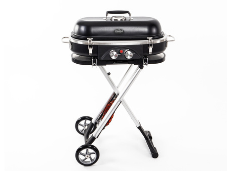 Grill gazowy 2-palnikowy na kółkach z bezpiecznikiem zapłonowym - 50 mbar