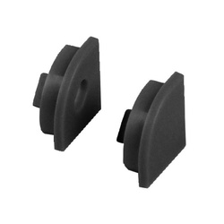 Zaślepka LED aluminiowa 16mm czarna plastikowa 2 szt.