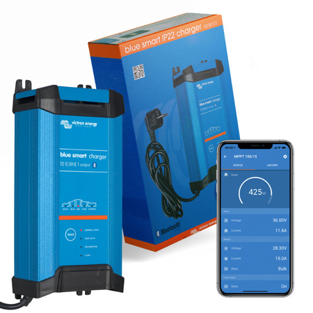 Victron Blue Smart IP22 12/30 (1) ładowarka 12 V 30 A, 1 wyjście, Bluetooth - kamper i łódź