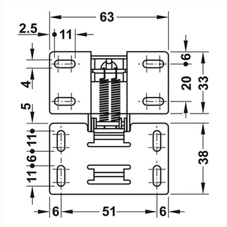 Flap hinge 90°