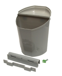 Kosz na śmieci z pokrywką - 6 l - szary