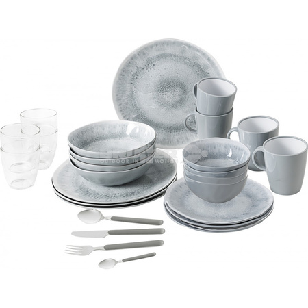 Brunner Pearl All Inclusive VIP - STONEtouch tableware set for 4, 40 pieces, with storage box, anti-slip