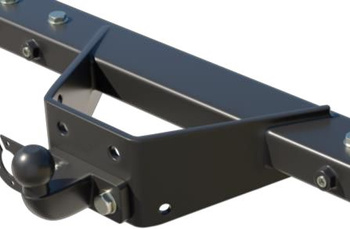 Adjustable towbar - new version with screwed arms - with a flange ball with two screws