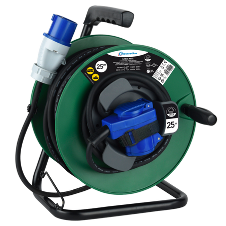 Przedłużacz kempingowy neopren CEE Schuko 25m z korbką, IP44