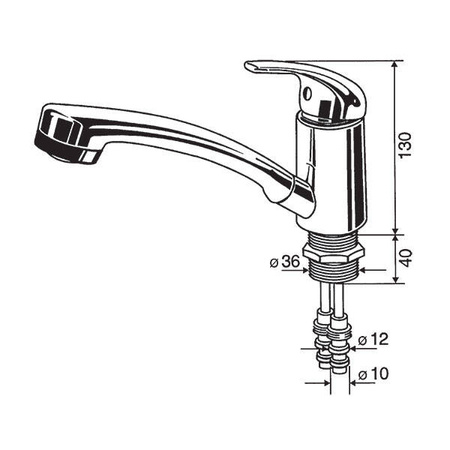 Mono mixer with hand shower and switch - Ø 36 mm