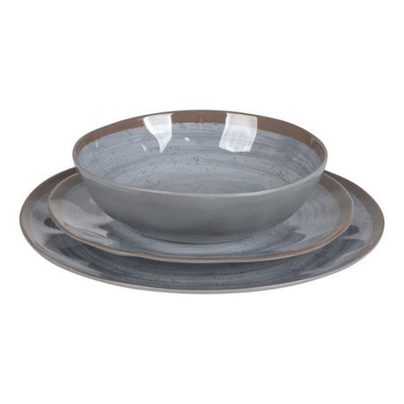 Tableware Set Halo, 12 Pcs., grey
