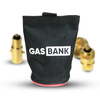 GasBank LPG filling adapter pouch, 14 x Ø 7 cm - for 1 DIN or 3 M10 adapters, black