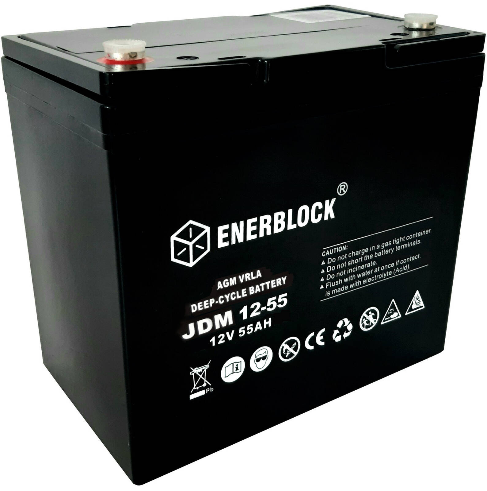 Akumulator kwasowo-ołowiowy ENERBLOCK AGM DEEP CYCLE 12V, 55AH Seria JDM