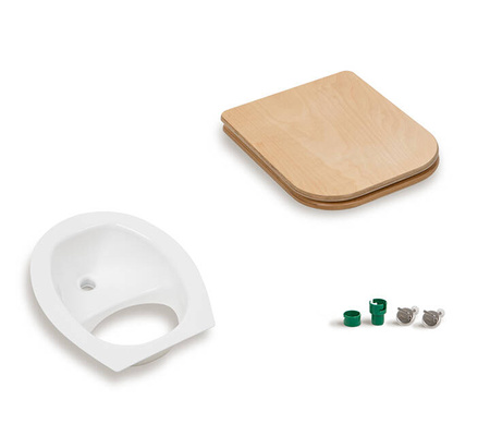 Composting toilet insert (white) & toilet seat TROBOLO