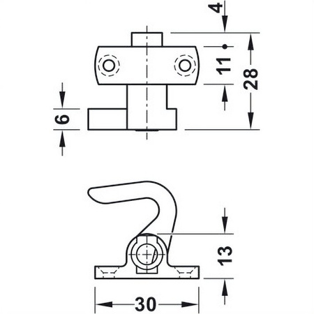 HÄFELE Locking bolt for a mortise lock, set, orientation for adjustment