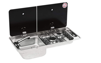 Kuchenka gazowa CAN FL1402 szklana pokrywa, 2 palniki