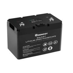12V 100Ah Smart Lithium Iron Phosphate Battery w/ Renogy ONE M1