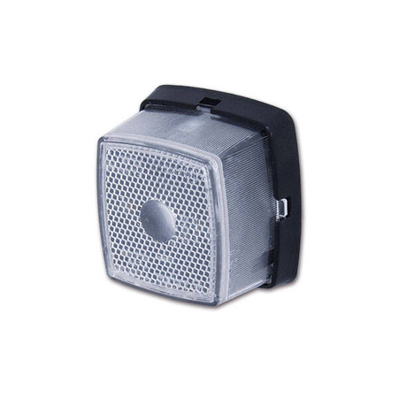 Kwadratowa przednia lampa obrysowa na żarówkę – biała