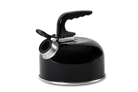 CAMP4 Mariella whistling kettle 1 l - with detachable handle, 15 x 14.5 x 9 cm, black, for motorhomes and camping