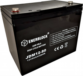 Akumulator kwasowo-ołowiowy ENERBLOCK AGM DEEP CYCLE 12V, 80AH Seria JDM