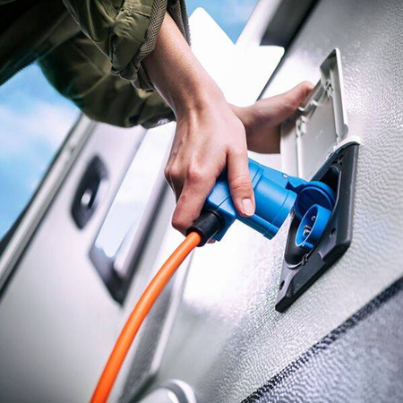 Przedłużacz kempingowy 230V CEE-CEE z Schuko - kątowy 1.5m