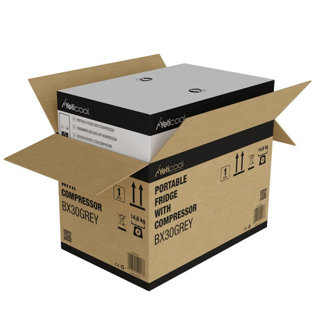 Turystyczna lodówka kompresorowa Yolco BX30 28l Bluetooth 60W Szara