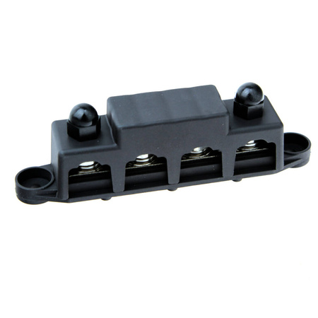 Busbar szyna zbiorcza M10 250A czarna 4P z pokrywą