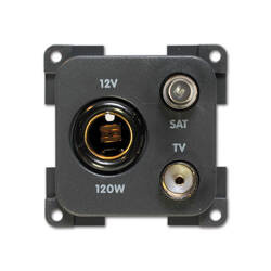 Gniazdo 12 V DIN + TV + SAT - szary