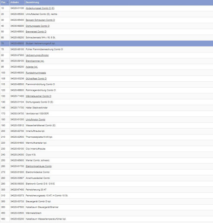 Exhaust connection for Combi
