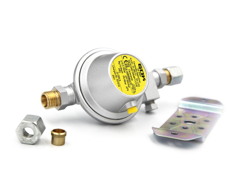 Reduktor ciśnienia gazu 30 mbar 8mm na 8mm z PRV GOK