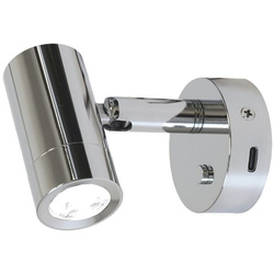 Surface-Mounted Spotlight Mini Tube D4, Power LED, USB-C, with Switch, chrome