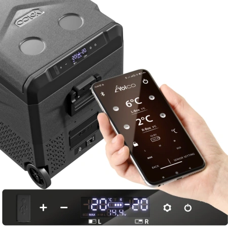 Yolco przenośna lodówka kompresorowa TCX50 50 l, dwustrefowa, Space Grey