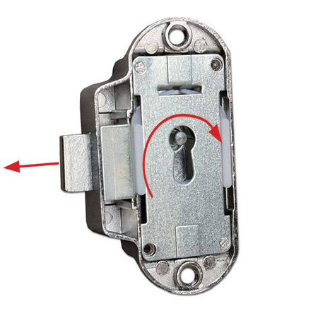 Lock Piccolo Nova left nickel-plated bit hole