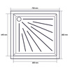 Brodzik prysznicowy z tworzywa 645 x 600 x 50 mm biały - łazienka w kamperze i przyczepie
