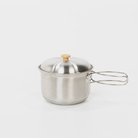 BOXIO COOKWARE - zestaw garnków kempingowych ze stali nierdzewnej, 2 garnki, patelnia, czajnik