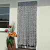 Chenille curtain white/grey - 90 x 200 cm