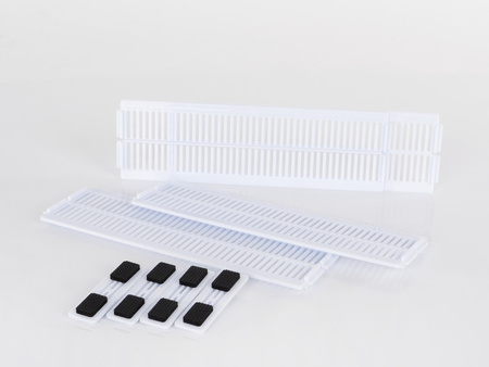 Przegroda szuflady plastikowa 275mm biała przezroczysta