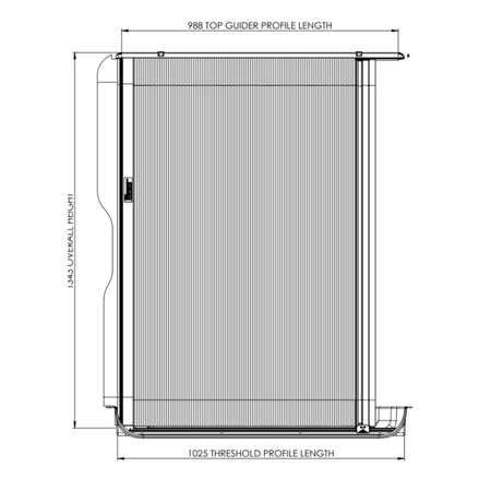 Moskitiera plisowana Horrex do drzwi przesuwnych VW T5 (2009-2015) i T6/T6.1 (2015-2024), czarna, 98,8 x 134,3 cm
