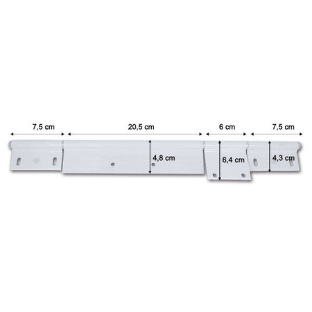 White aluminium hinge 415 mm 8 holes