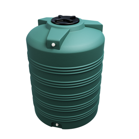 Cylindryczny pionowy pojemnik 1500 l UHPLAST zielony