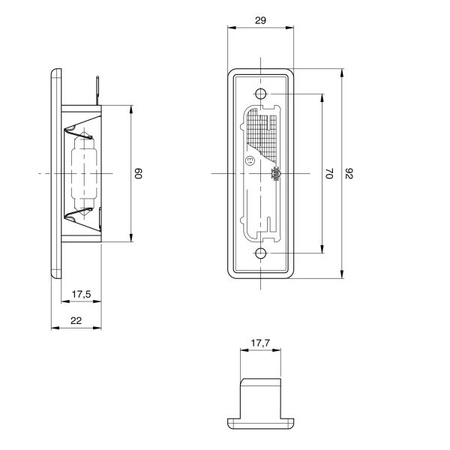 Jokon Lampa oświetlenia tablicy rejestracyjnej K 570 L 12 V 5 W czarna - zacisk ostrzowy lewy