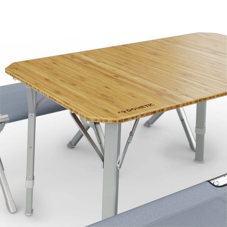 Dometic GO Compact Bamboo Camp Table with Adjustable Height
