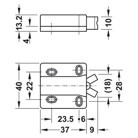 Zatrzask sprężynowy bezuchwytowy Häfele z zaczepem – czarny
