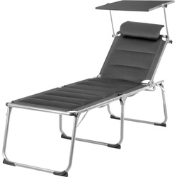 Brunner Marbella High H2L Camping Lounger, Anthracite, Load Capacity 150 kg