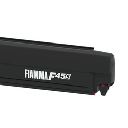 Fiamma F45s 425 wall awning - length 423 cm, projection 250 cm, Deep Black case, Royal Grey fabric