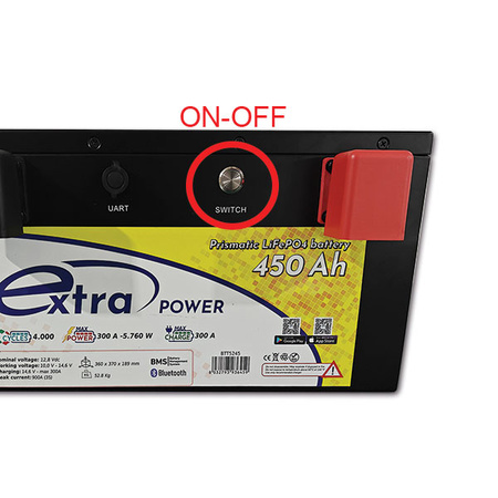 Akumulator LiFePO4 ExtraPOWER 12,8 V 450 Ah z BMS i Bluetooth