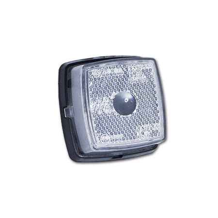 Kwadratowa przednia lampa obrysowa na żarówkę – biała